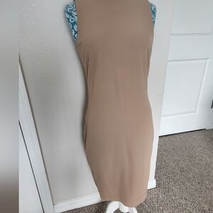 MESTIZA NY Elegant Tan Sleeveless Dress
